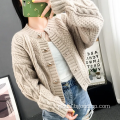 Knitted Sweater Solid color versatile short cardigan sweater Factory